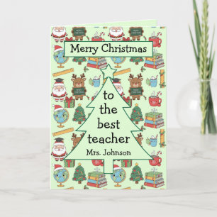 Carte Cadeau de Noël pour enseignant scolaire personnali