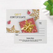 Carte cadeau de Noël Red Balls Gold Snowflakes (Bureau)