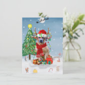 Carte Cadeau de Noël Rhodesian Ridgeback dans la neige (Debout devant)