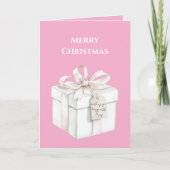 Carte Cadeau de Noël Rose Pâle (Devant)