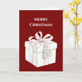 Carte Cadeau de Noël Rose Rouge Blush (Fleur jaune)
