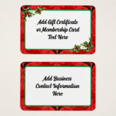 Carte cadeau de Noël rouge pour entreprise (Devant & derrière)