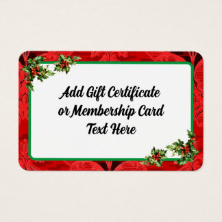 Carte cadeau de Noël rouge pour entreprise