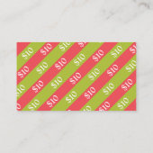 Carte cadeau de Noël ruban rouge et vert $10 (Dos)