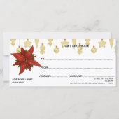 Carte cadeau de Noël Rustic Poinsettia (Dos)