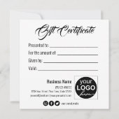 Carte cadeau de Noël Santa Claus Sleigh (Dos)