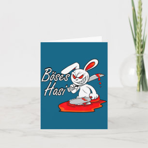 Carte Cadeau de Pâques disant Lapin drôle d'Horreur Evil