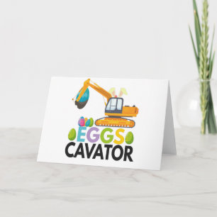 Carte Cadeau de Pâques Excavatrice Drôle Eggs Cavator