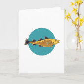 Carte Cadeau de pêche de la morue pour pêcheur (Fleur jaune)