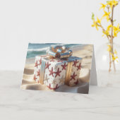 Carte Cadeau de plage de Noël avec poisson-Starfish (Fleur jaune)