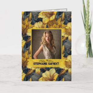 Carte Cadeau de premier anniversaire de fleur d'Amarylli