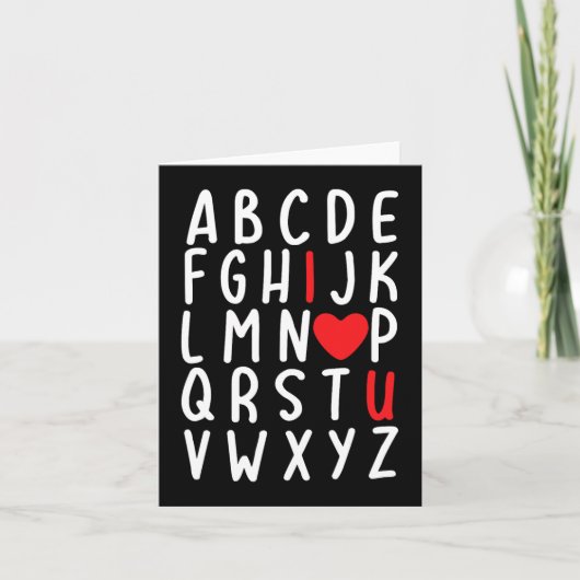 Carte Cadeau de professeur de la Saint-Valentin Abc Je t (Devant)