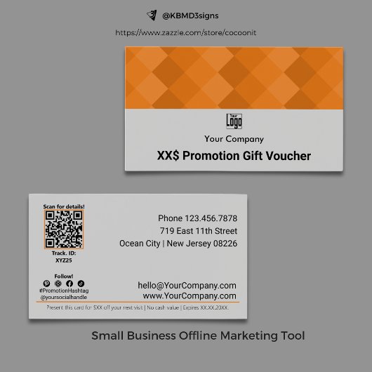 Carte cadeau de promotion d'entreprise moderne