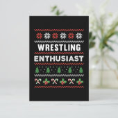 Carte Cadeau de pull de Noël laid pour passionné de lutt (Debout devant)