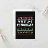Carte Cadeau de pull de Noël laid pour passionné de lutt (Devant/Arrière en situation)