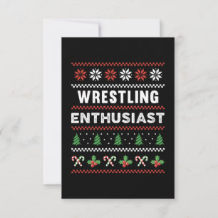 Carte Cadeau de pull de Noël laid pour passionné de lutt