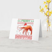 Carte Cadeau de pull de Noël marrant Shrimpmas (Fleur jaune)