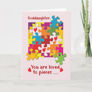 Carte Cadeau de Puzzle de Naissance de Filleule Amour en
