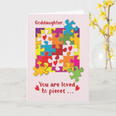 Carte Cadeau de Puzzle de Naissance de Filleule Amour en (Fleur jaune)