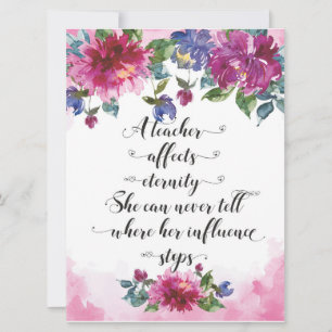 Carte Cadeau de rentrée scolaire Typographie pour enseig