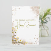 Carte Cadeau de retraite élégant Plus de lundis (Debout devant)