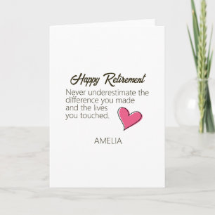 Carte Cadeau de retraite personnalisé avec nom