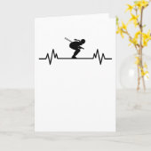 Carte Cadeau de rythme cardiaque de ski plaisir de ski s (Fleur jaune)