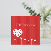 Carte cadeau de Saint Valentin Beau Rouge Coeurs b (Debout devant)