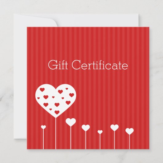 Carte cadeau de Saint Valentin Beau Rouge Coeurs b (Devant)