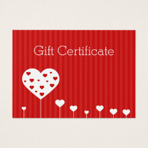 Carte cadeau de Saint Valentin Beau Rouge Coeurs b