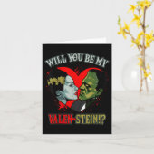 Carte Cadeau de Saint-Valentin flippant Merch Frankenste (Fleur jaune)