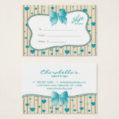 Carte cadeau de salon Spa Saint Valentin Coeurs bl (Devant & derrière)