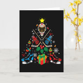 Carte Cadeau de sapin de Noël de hockey, Loisirs des ama (Fleur jaune)