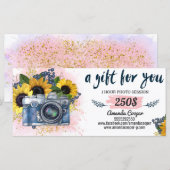 Carte cadeau de session photo Photographie Certifi (Devant / Derrière)