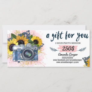 Carte cadeau de session photo Photographie Certifi