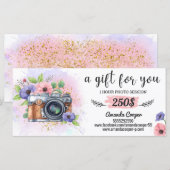 Carte cadeau de session photo Photographie Certifi (Devant / Derrière)