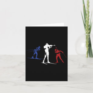 Carte Cadeau de silhouette de ski Biathlon Sports d'hive