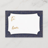 Carte cadeau de toilette Marine Blue & Gold Confet (Dos)