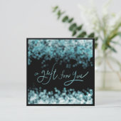 Carte cadeau de vacances de luxe Blue Sparkle Prof (Debout devant)