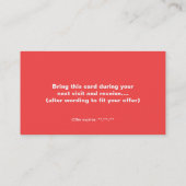 Carte cadeau de vacances Insertion Coupon (Dos)