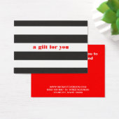 Carte cadeau de vacances simple rayé noir et blanc (Bureau)