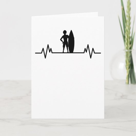 Carte Cadeau de vagues de heartbeat de surfeur (Devant)