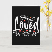 Carte Cadeau de verset biblique 1 Jean 4_19 – Il m'a aim (Fleur jaune)