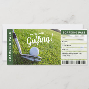 Carte Cadeau de Voyage de Golf Billet d'Embarqueme
