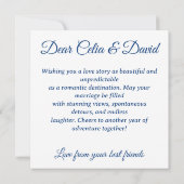 Carte Cadeau de voyage pour un anniversaire de mariage d (Dos)