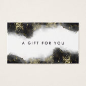 Carte Cadeau D'Encre Liquide Black And Gold Modern (Devant)