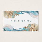 Carte Cadeau D'Encre Liquide D'Art Moderne Bleu Et (Devant)