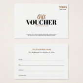 Carte cadeau d'entreprise moderne Gold Simple (Devant & derrière)