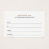 Carte cadeau d'entreprise moderne Gold Simple (Dos)
