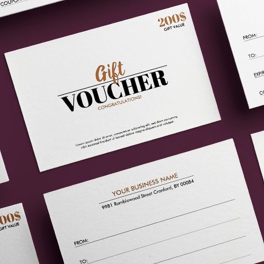 Carte cadeau d'entreprise moderne Gold Simple